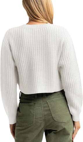 سترة نسائية كاجوال محبوكة بأكمام طويلة وفتحة رقبة مستديرة وفضفاضة in Kuwait