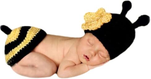 أزياء الوليد بوي فتاة الطفل ملابس التصوير الدعائم لطيف نحلة الكرتون قبعة بعقب الملابس الطفل فوتوغرافي الدعائم in Kuwait