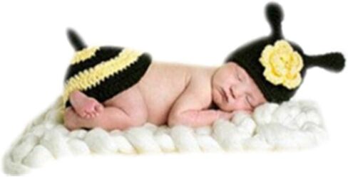 أزياء الوليد بوي فتاة الطفل ملابس التصوير الدعائم لطيف نحلة الكرتون قبعة بعقب الملابس الطفل فوتوغرافي الدعائم in Kuwait