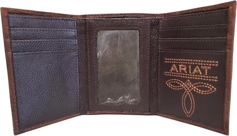 ARIAT Trifold Wallet Emboss Corner Logo Brown One Size in Saudi Arabia