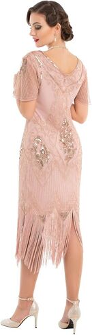 PrettyGuide Women's 1920s Dress Sequin Art Deco Flapper Dress with Sleeve in Kuwait