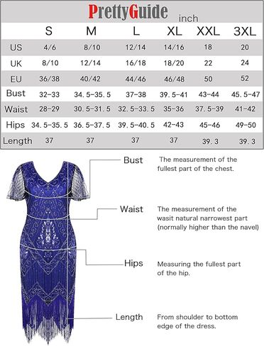 PrettyGuide Women's 1920s Dress Sequin Art Deco Flapper Dress with Sleeve in Kuwait