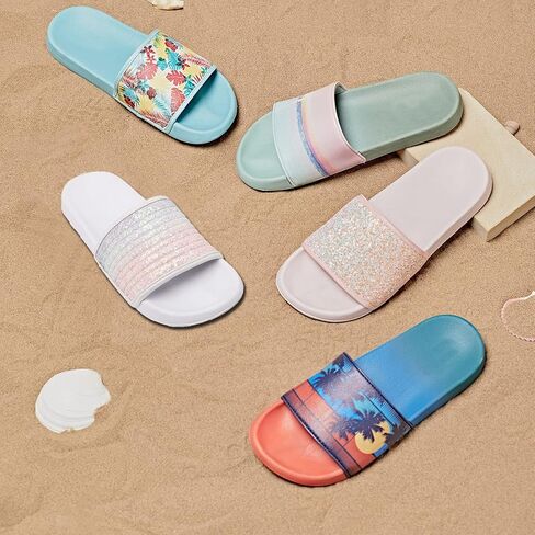 صنادل Veittes Kid's Girl Boy Pool Slide، سهلة الارتداء على الشاطئ ودش الاستحمام اللامعة للأطفال الأصغر سنًا. in Kuwait