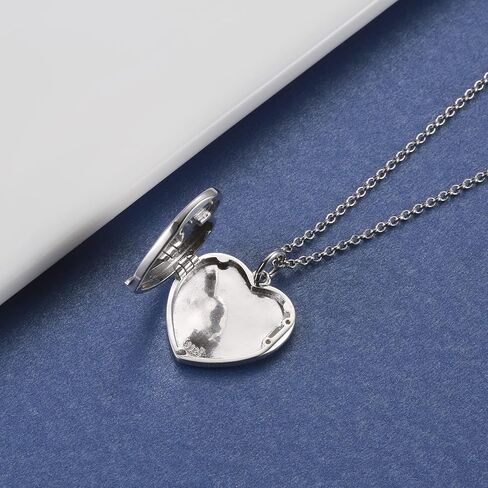 قلادات بتصميم جناح ملاك للنساء تحمل الصور - قلادة من الفضة الاسترلينية عيار 925 على شكل قلب ودلاية على شكل قلب, فضة استرلينية, لا تعرف in Kuwait