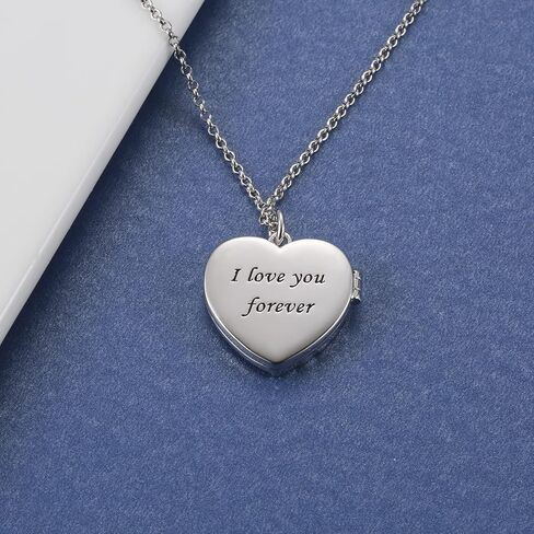 قلادات بتصميم جناح ملاك للنساء تحمل الصور - قلادة من الفضة الاسترلينية عيار 925 على شكل قلب ودلاية على شكل قلب, فضة استرلينية, لا تعرف in Kuwait