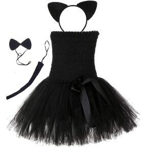 Tutu Dreams 4pcs Cat Costume for Girls 1-10Y Hallowen Dress Up Outfit in Saudi Arabia