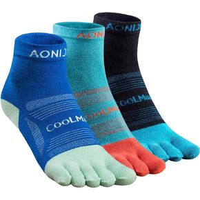 AONIJIE 3 Pairs Toe Socks for Men and Women High Performance Athletic Running Five Finger Socks, Mini-Crew in Kuwait