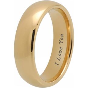 TUTISS 4mm 6mm 8mm 10mm Gold Tungsten Rings for Men Women Engagement Wedding Bands Domed Polished I Love You Engraved Comfort Fit in Saudi Arabia