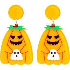 Jessery Pumpkin Earrings Ghost Earrings Halloween Earrings for Women Girls Cute Halloween Earrings Halloween Earrings Studs Hypoallergenic Acrylic Halloween Earrings Halloween Dangle Earrings Fun Earrings Halloween Jewelry for Women in Saudi Arabia