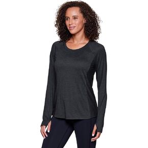 RBX Active Women's Long Sleeve Super Soft Space Dye Workout Running Tee Shirt