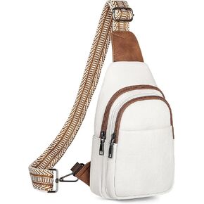 SYTRAH Sling Bag for Women, Crossbody Bags Purse for Women Trendy Vegan Leather Fanny Pack with Adjustable Strap Mocha Brown