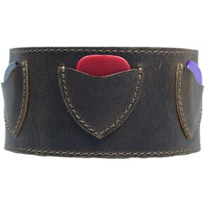 Hide & Drink, Leather Guitar Pick Cuff/Bracelet/Wristband/Holder/Picks Case/Gifts Ideas for Musicians, Handmade Includes 101 Year Warranty :: Bourbon Brown in Kuwait