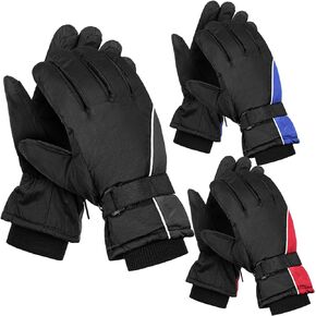 Tarpop 3 Pairs Mens Ski Gloves Winter Warm Gloves Adjustable Non Slip Gloves Snowboard Waterproof Warm Snow Gloves Men's Insulated Winter Gloves for Mens Cold Weather Skiing Snowboarding
