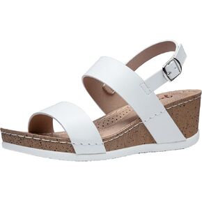 Jeossy Women's Platform Wedge Sandals, Open Toe Adjustable Ankle Strap | Comfortable dressy summer shoes,adjustable buckle and cushioned insole,cork-look style for casual outfits and vacations in Saudi Arabia