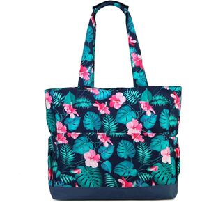 VASCHY Beach Bag for Women, Large Waterproof Sandproof Fold-able Packable Pool Tote Bag w Zipper/Pockets