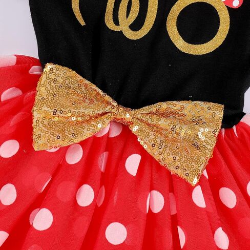 Baby Girls 1st 2nd Birthday Outfit Mouse Ladybug Dress Headband Polka Dots Tutu Skirt Set ONE Cake Smash Photo Shoot in Kuwait