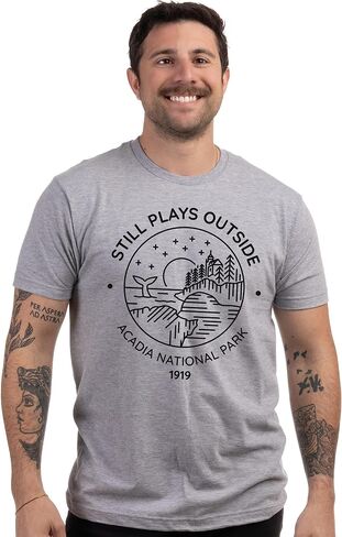 Still Plays Outside Hiking Tee | Funny Hiker Camping Camper Outdoors Men Women Shirt in Kuwait