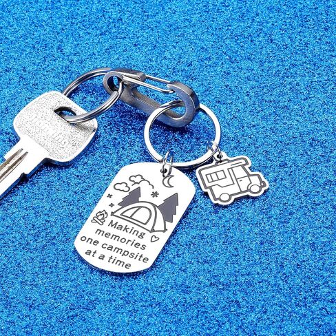 Camper Keychain RV Camper Keyring Camping Gifts for Campers Camp Lovers Camper Accessories for Travel Trailers Camping Gifts for Women Men Funny Camper Keychains Birthday Christmas Gifts for Campers in Saudi Arabia