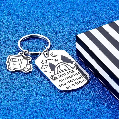 Camper Keychain RV Camper Keyring Camping Gifts for Campers Camp Lovers Camper Accessories for Travel Trailers Camping Gifts for Women Men Funny Camper Keychains Birthday Christmas Gifts for Campers in Saudi Arabia