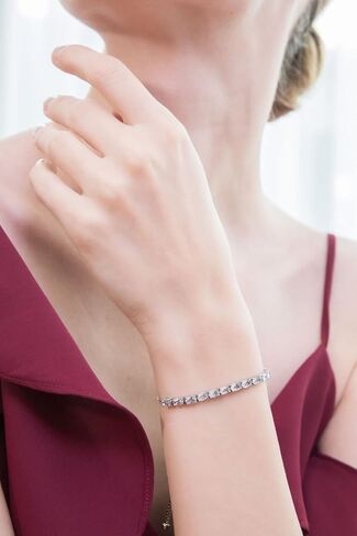 Sterling Silver 5x3mm Oval Genuine or Created Gemstone Pull-string Adjustable Tennis Bracelet for Women Girls in Kuwait