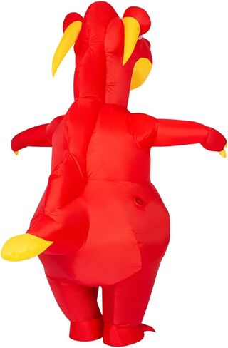 COMIN Inflatable Dinosaur Costume Adult Blow Up Costume Red Full Body for Halloween Party in Kuwait