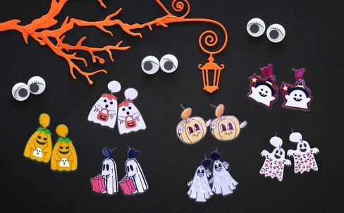 Jessery Pumpkin Earrings Ghost Earrings Halloween Earrings for Women Girls Cute Halloween Earrings Halloween Earrings Studs Hypoallergenic Acrylic Halloween Earrings Halloween Dangle Earrings Fun Earrings Halloween Jewelry for Women in Saudi Arabia