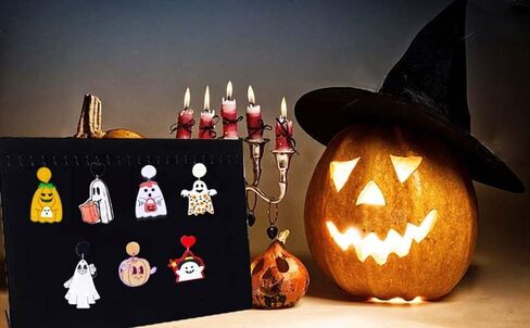 Jessery Pumpkin Earrings Ghost Earrings Halloween Earrings for Women Girls Cute Halloween Earrings Halloween Earrings Studs Hypoallergenic Acrylic Halloween Earrings Halloween Dangle Earrings Fun Earrings Halloween Jewelry for Women in Saudi Arabia