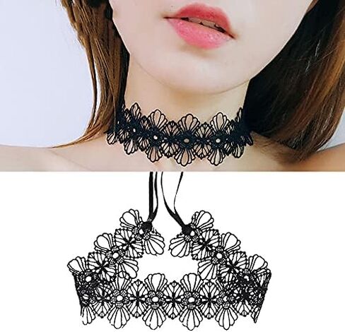 قناع تنكري فينيسي فاخر من الدانتيل الأسود والذهبي، مع 2 طوق من الدانتيل الأبيض والأسود من أجل فستان فاخر لعيد الميلاد وعيد الهالوين والحفلات التنكرية للفتيات والنساء (4 مجموعات) ... in Kuwait