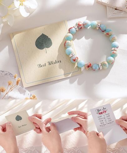 سوار شفاء للحماية من Seyaa مقاس 10 مم مصنوع يدويًا من الخرز سوار حماية من الكريستال العلاجي يجلب الحظ والازدهار والسعادة، مع بطاقة اقتباسات in Kuwait