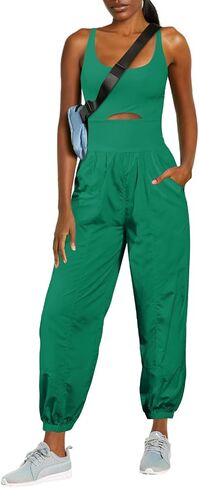 ReachMe Womens Running Onesie Workout Rompers One Piece Gym Exercise Jumpsuits Hiking Pants with Pockets Climb Outfits in Kuwait
