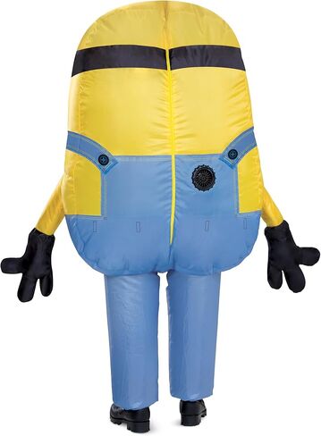 زي مينيونز قابل للنفخ من ديسجايز بوب للأطفال، زي مينيونز الرسمي للهالوين، بدلة نفخ مع مروحة، مقاس الطفل (حتى 7-8) in Kuwait