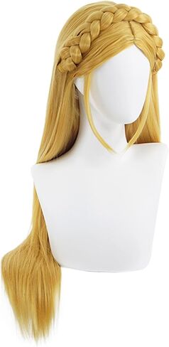 شعر مستعار كوزريا للهالوين مع آذان قزم للنساء شعر مستعار طويل أشقر مضفر من الرسوم المتحركة لحفلات الهالوين in Kuwait