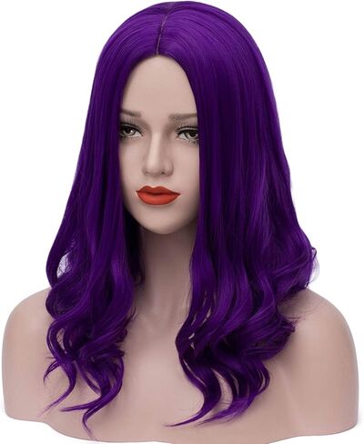 باروكات ميرسي بيربل للنساء باروكة ماردي جراس شعر مستعار طويل مموج زي تنكري باروكات لحفلات الهالوين S043PR in Kuwait