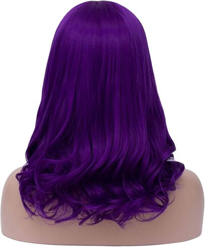 باروكات ميرسي بيربل للنساء باروكة ماردي جراس شعر مستعار طويل مموج زي تنكري باروكات لحفلات الهالوين S043PR in Kuwait