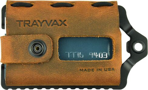 Trayvax Element Wallet (Black | Tobacco Brown Leather) in Kuwait