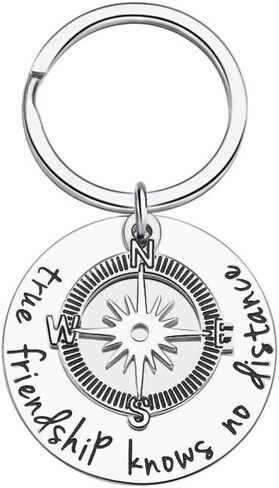 أفضل صديق هدية سلسلة مفاتيح للنساء الرجال في سن المراهقة بنات صداقة حقيقية تعرف لا مسافة طويلة الصداقة الذهاب بعيدا البوصلة هدية حلقة مفاتيح مجوهرات عيد ميلاد الزفاف in Kuwait