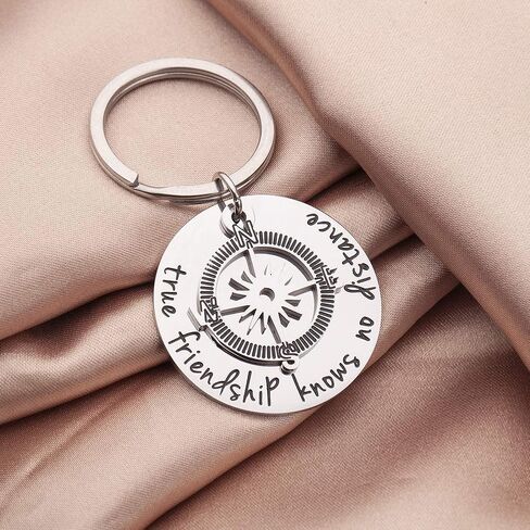 أفضل صديق هدية سلسلة مفاتيح للنساء الرجال في سن المراهقة بنات صداقة حقيقية تعرف لا مسافة طويلة الصداقة الذهاب بعيدا البوصلة هدية حلقة مفاتيح مجوهرات عيد ميلاد الزفاف in Kuwait