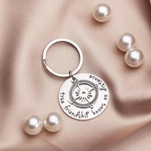 أفضل صديق هدية سلسلة مفاتيح للنساء الرجال في سن المراهقة بنات صداقة حقيقية تعرف لا مسافة طويلة الصداقة الذهاب بعيدا البوصلة هدية حلقة مفاتيح مجوهرات عيد ميلاد الزفاف in Kuwait