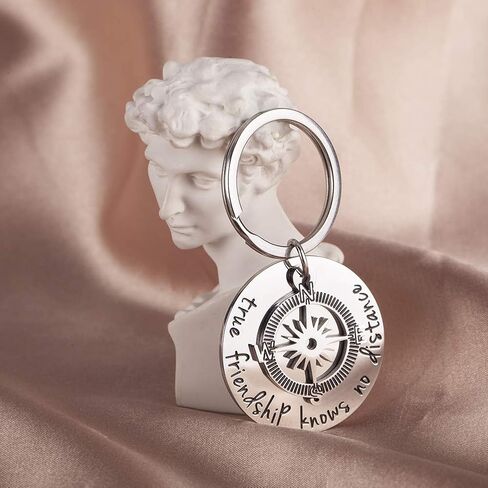 أفضل صديق هدية سلسلة مفاتيح للنساء الرجال في سن المراهقة بنات صداقة حقيقية تعرف لا مسافة طويلة الصداقة الذهاب بعيدا البوصلة هدية حلقة مفاتيح مجوهرات عيد ميلاد الزفاف in Kuwait