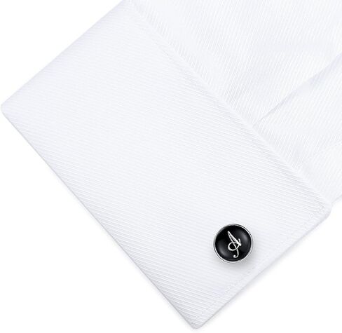 HONEY BEAR Initial Alphabet Letter Cufflinks Round for Mens Wedding Gift in Saudi Arabia
