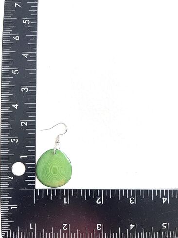 Tagua Earrings in Olive Green, Vegetable Ivory Dangle Earrings TAG272, Organic Earrings, Tagua Earrings in Green in Saudi Arabia
