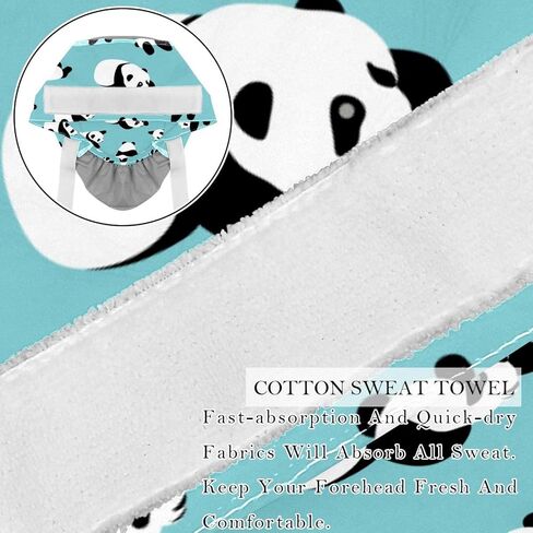 FFLOWER Working Caps with Button Cute Panda Blue Pattern Ponytail Holder Tie Back Hat for Women Long Hair in Kuwait