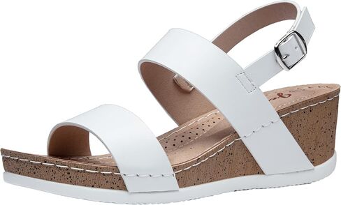 Jeossy Women's Platform Wedge Sandals, Open Toe Adjustable Ankle Strap | Comfortable dressy summer shoes,adjustable buckle and cushioned insole,cork-look style for casual outfits and vacations in Saudi Arabia