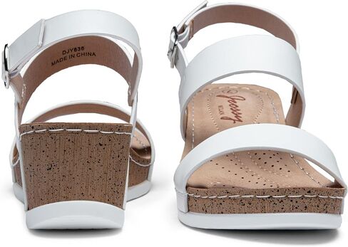 Jeossy Women's Platform Wedge Sandals, Open Toe Adjustable Ankle Strap | Comfortable dressy summer shoes,adjustable buckle and cushioned insole,cork-look style for casual outfits and vacations in Saudi Arabia