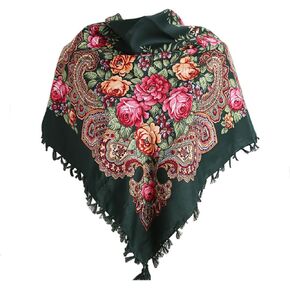 Gudessly 35" Women's Traditional Tassel Exotic Wrap Printed Scarf Pashmina Shawls and Wraps Square Head Scarf Hair Scarves in Kuwait