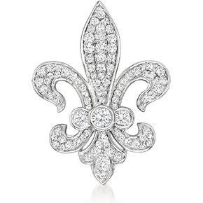 Ross-Simons 1.00 ct. t.w. Diamond Fleur-De-Lis Pin in Sterling Silver in Saudi Arabia