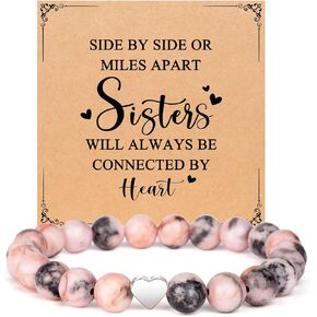 YKZOMP أخت الصداقة أساور الحجر الطبيعي صديق عيد ميلاد هدايا عيد الميلاد للنساء الإناث في سن المراهقة الفتيات في سن المراهقة in Kuwait