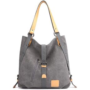 Leijing Women Canvas Casual Multifunctional Microfiber Leather Large Capacity Handbag Shoulder Bags Backpack in Saudi Arabia