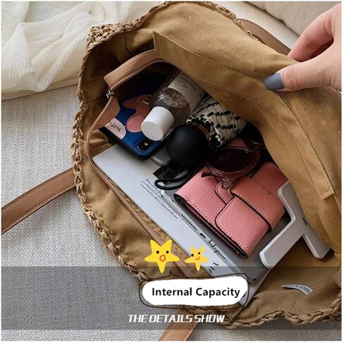 Straw Handbags Women Handwoven Round Corn Straw Bags Natural Chic Hand Large Summer Beach Tote Woven Handle Shoulder Bag in Saudi Arabia