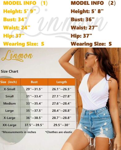 بدلة قطعة علوية نسائية من LINMON بدون أكمام من Surplice مكشكشة ورقبة على شكل حرف V بدون أكمام قابلة للتمدد in Kuwait